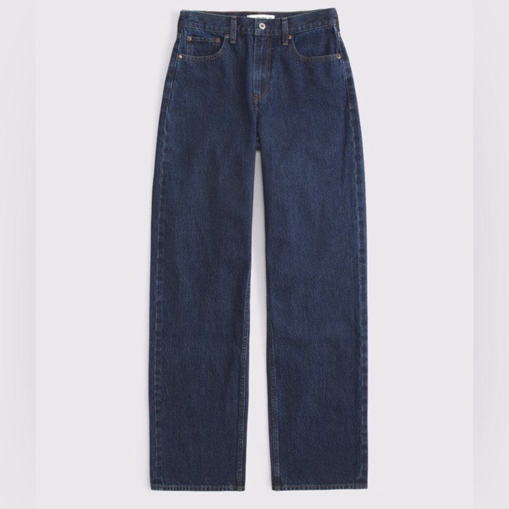 Abercrombie Curve Love High Rise Loose Jean – Dark Rinse